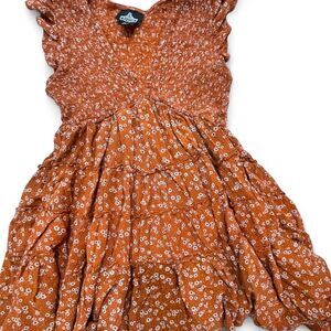Angie Women's Orange and Brown Casual-dresses